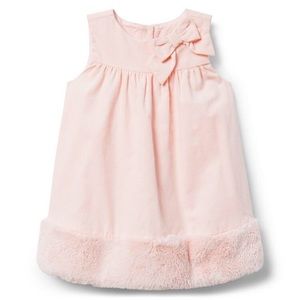 NWT Janie and Jack pink corduroy faux fur dress